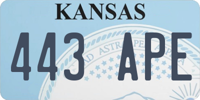 KS license plate 443APE