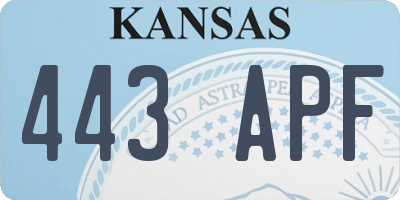 KS license plate 443APF