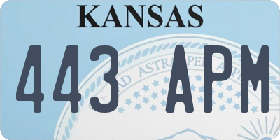 KS license plate 443APM