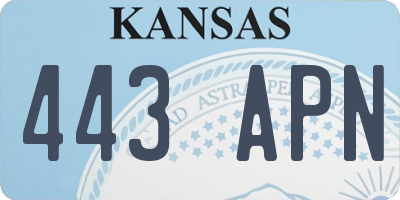 KS license plate 443APN