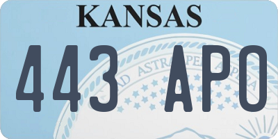 KS license plate 443APO
