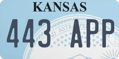 KS license plate 443APP