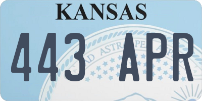 KS license plate 443APR
