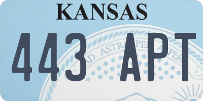 KS license plate 443APT