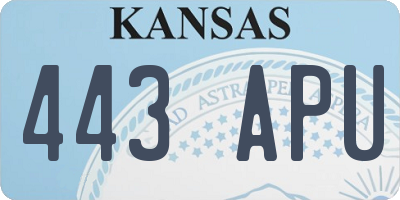 KS license plate 443APU