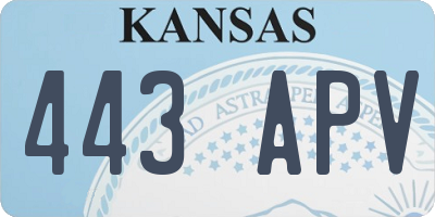 KS license plate 443APV