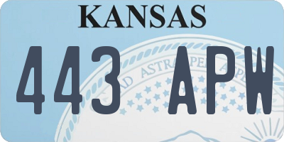 KS license plate 443APW