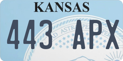 KS license plate 443APX