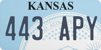 KS license plate 443APY