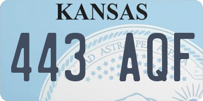 KS license plate 443AQF