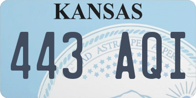 KS license plate 443AQI