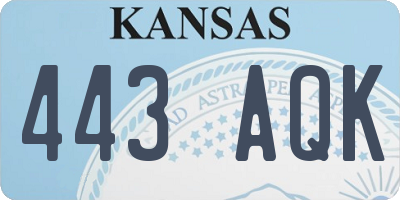 KS license plate 443AQK