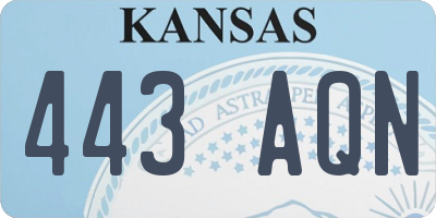 KS license plate 443AQN