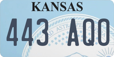 KS license plate 443AQO