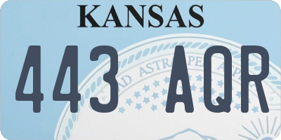 KS license plate 443AQR