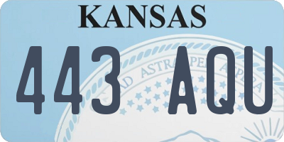KS license plate 443AQU