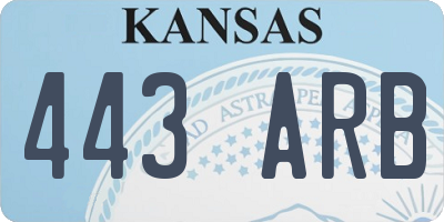 KS license plate 443ARB