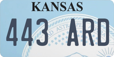 KS license plate 443ARD