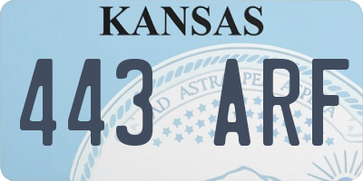 KS license plate 443ARF