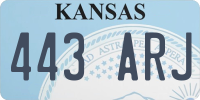 KS license plate 443ARJ