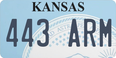 KS license plate 443ARM