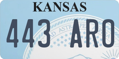KS license plate 443ARO