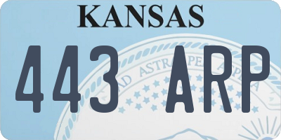 KS license plate 443ARP