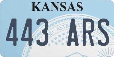 KS license plate 443ARS