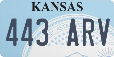 KS license plate 443ARV