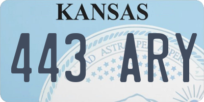 KS license plate 443ARY