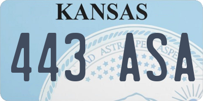 KS license plate 443ASA
