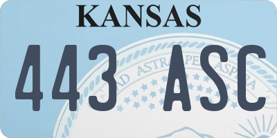 KS license plate 443ASC