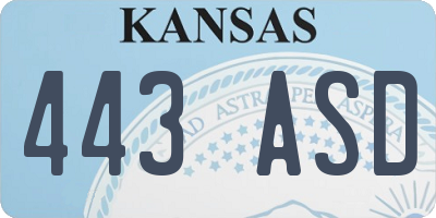 KS license plate 443ASD