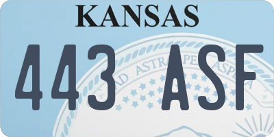 KS license plate 443ASF