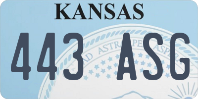 KS license plate 443ASG
