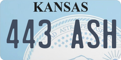 KS license plate 443ASH