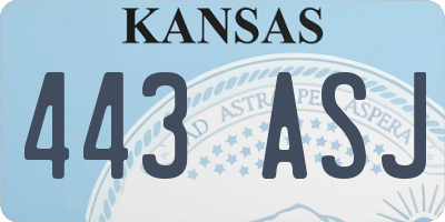 KS license plate 443ASJ