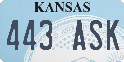 KS license plate 443ASK