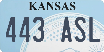 KS license plate 443ASL