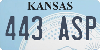 KS license plate 443ASP