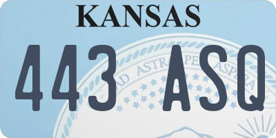 KS license plate 443ASQ
