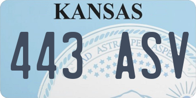 KS license plate 443ASV