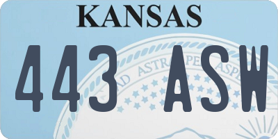 KS license plate 443ASW