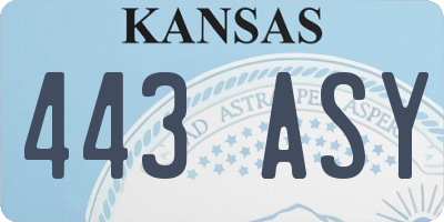 KS license plate 443ASY