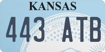KS license plate 443ATB