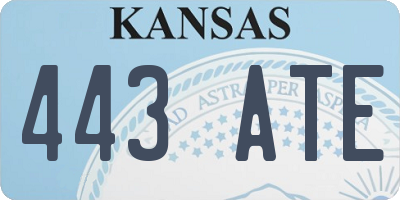 KS license plate 443ATE