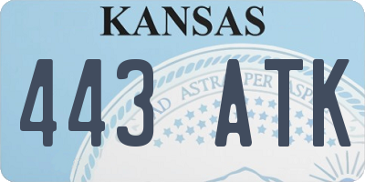 KS license plate 443ATK