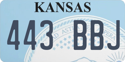 KS license plate 443BBJ