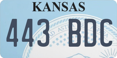 KS license plate 443BDC