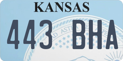 KS license plate 443BHA
